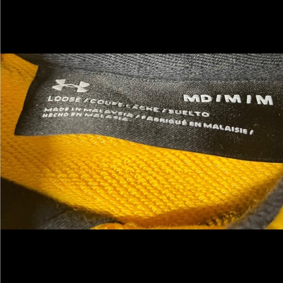 Under Armour Project Rock Blood Sweat Respect Short Sleeve Hoodie Yellow Medium - Picture 6 of 6